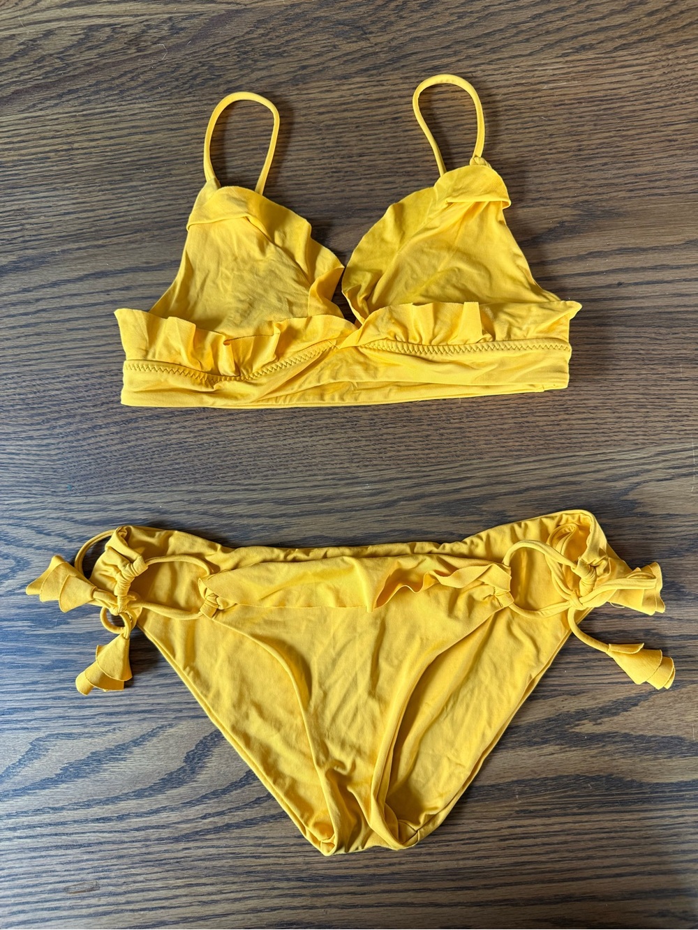 BECCA Orange Ruffle Bikini Set